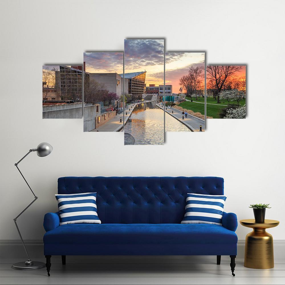 Indiana State Museum Canvas Wall Art-5 Star-Gallery Wrap-62" x 32"-Tiaracle