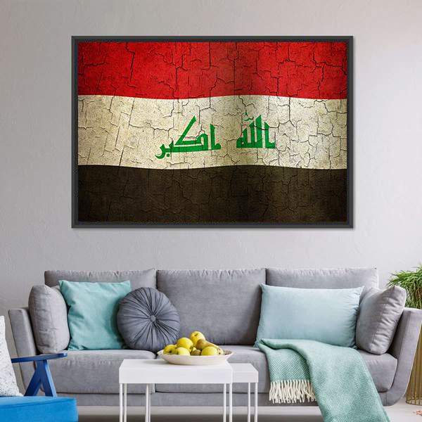 Iraq Flag Canvas Wall Art-5 Horizontal-Gallery Wrap-22" x 12"-Tiaracle