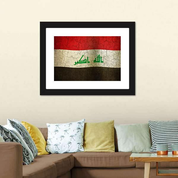 Iraq Flag Canvas Wall Art-3 Horizontal-Gallery Wrap-25" x 16"-Tiaracle