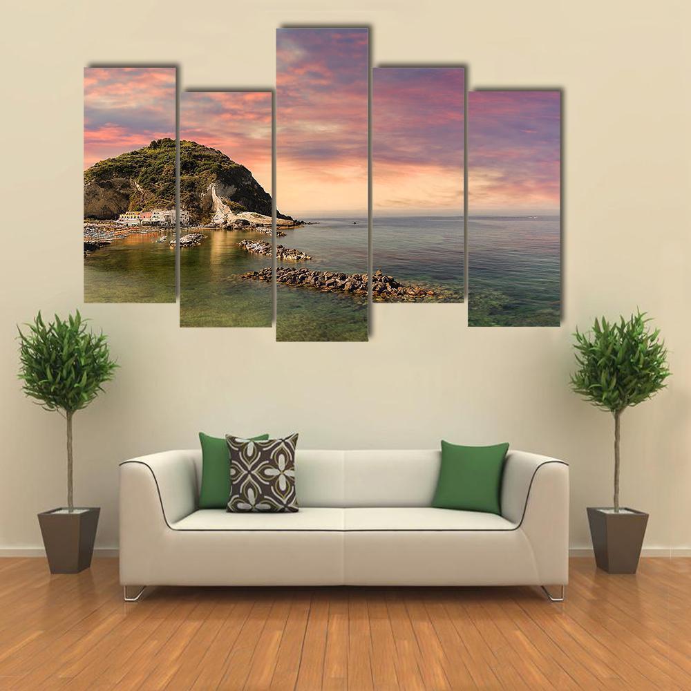 Ischia Island Italy Canvas Wall Art-5 Pop-Gallery Wrap-47" x 32"-Tiaracle