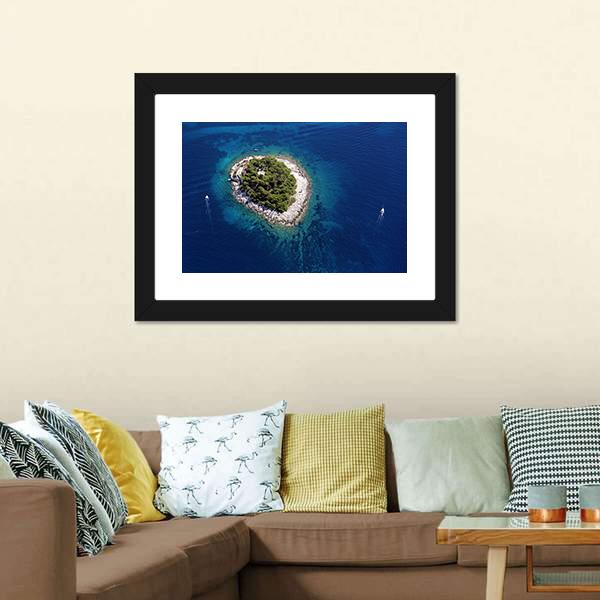 Island Galesnik From Air Canvas Wall Art-5 Horizontal-Gallery Wrap-22" x 12"-Tiaracle