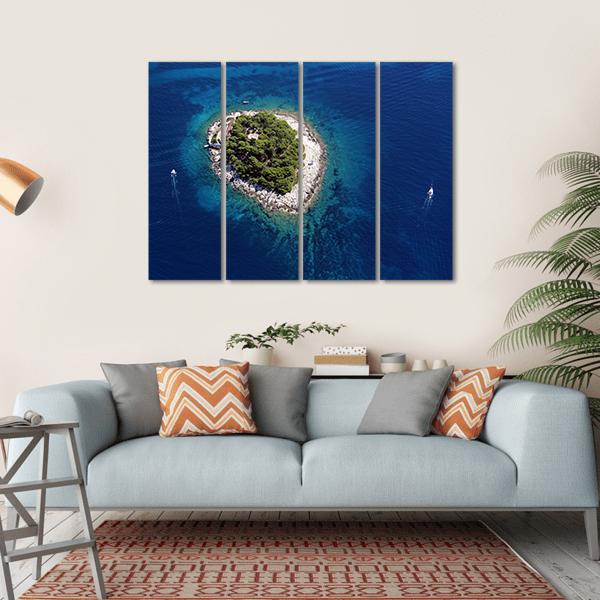 Island Galesnik From Air Canvas Wall Art-4 Horizontal-Gallery Wrap-34" x 24"-Tiaracle