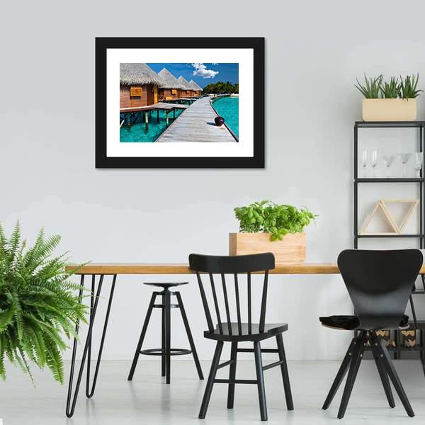 Island In Ocean In Maldives Canvas Wall Art-3 Horizontal-Gallery Wrap-25" x 16"-Tiaracle