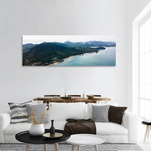 Koh Yao Noi Aerial View Panoramic Canvas Wall Art-1 Piece-36" x 12"-Tiaracle
