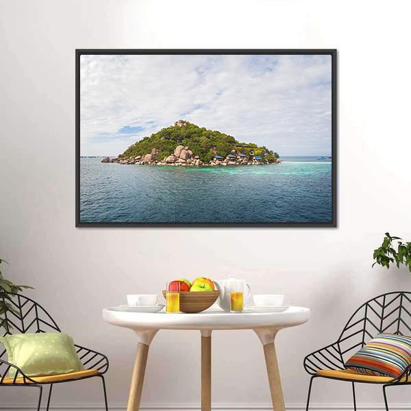 Island Of Koh Nang Yuan Canvas Wall Art-3 Horizontal-Gallery Wrap-25" x 16"-Tiaracle