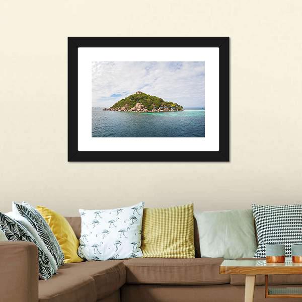 Island Of Koh Nang Yuan Canvas Wall Art-3 Horizontal-Gallery Wrap-25" x 16"-Tiaracle