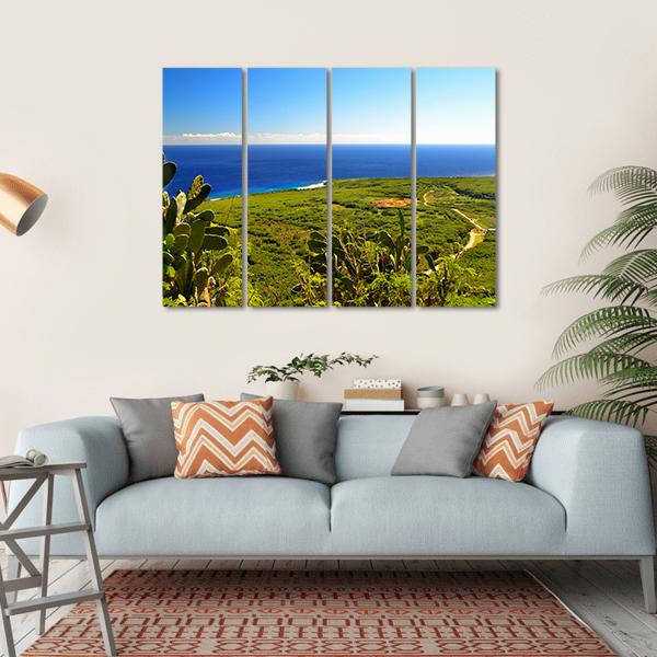 Island Of Saipan Canvas Wall Art-4 Horizontal-Gallery Wrap-34" x 24"-Tiaracle