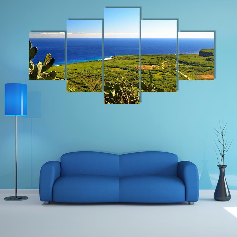 Island Of Saipan Canvas Wall Art-5 Star-Gallery Wrap-62" x 32"-Tiaracle
