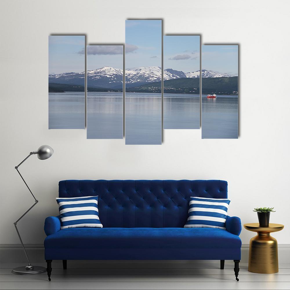 Islands Of Kvaloya & Senja Canvas Wall Art-5 Pop-Gallery Wrap-47" x 32"-Tiaracle