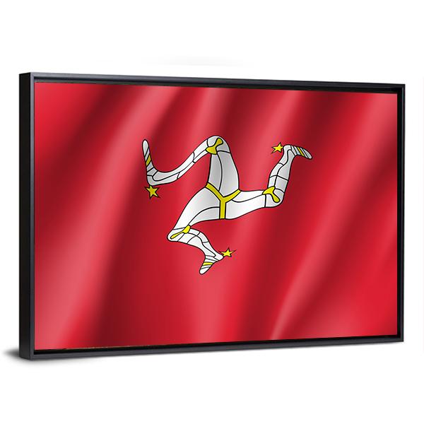 Isle Of Man National Flag Canvas Wall Art-5 Horizontal-Gallery Wrap-22" x 12"-Tiaracle