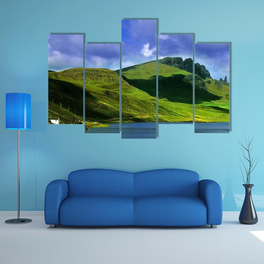Isle Of Skye In Scotland Canvas Wall Art-5 Pop-Gallery Wrap-47" x 32"-Tiaracle