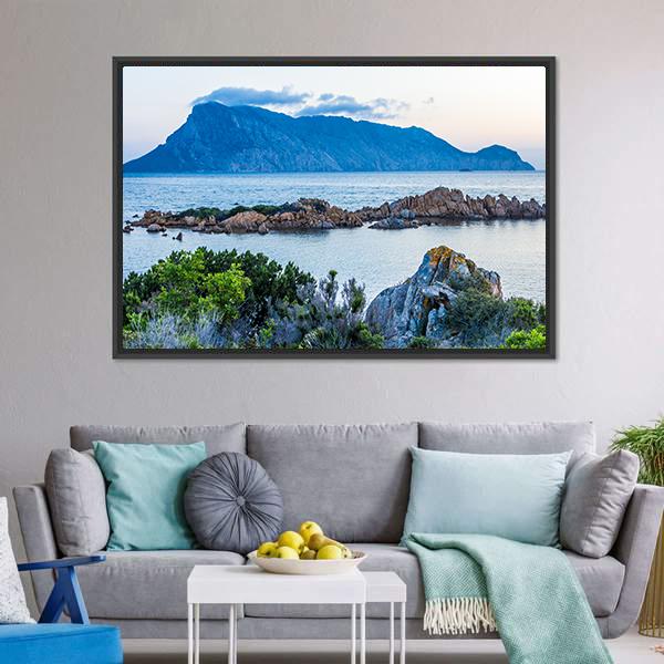 Isola Tavolara Panoramic Canvas Wall Art-1 Piece-36" x 12"-Tiaracle