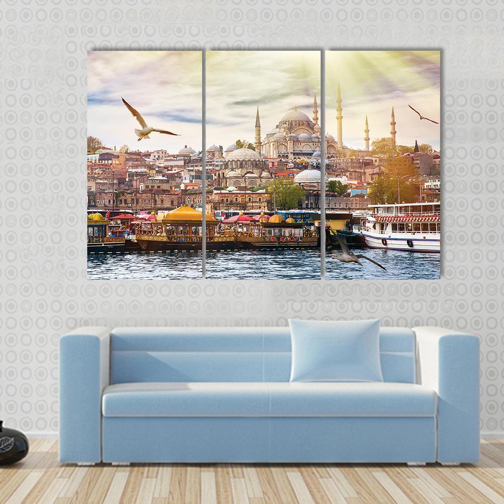 Istanbul City Canvas Wall Art-3 Horizontal-Gallery Wrap-37" x 24"-Tiaracle