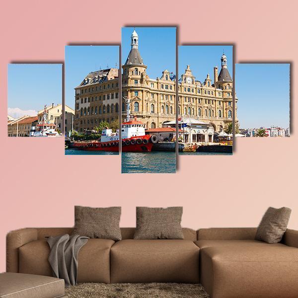 Haydarpasa Train Station Canvas Wall Art-5 Star-Gallery Wrap-62" x 32"-Tiaracle