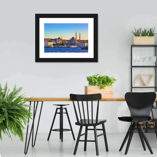 Istanbul Sunset Turkey Canvas Wall Art-5 Horizontal-Gallery Wrap-22" x 12"-Tiaracle