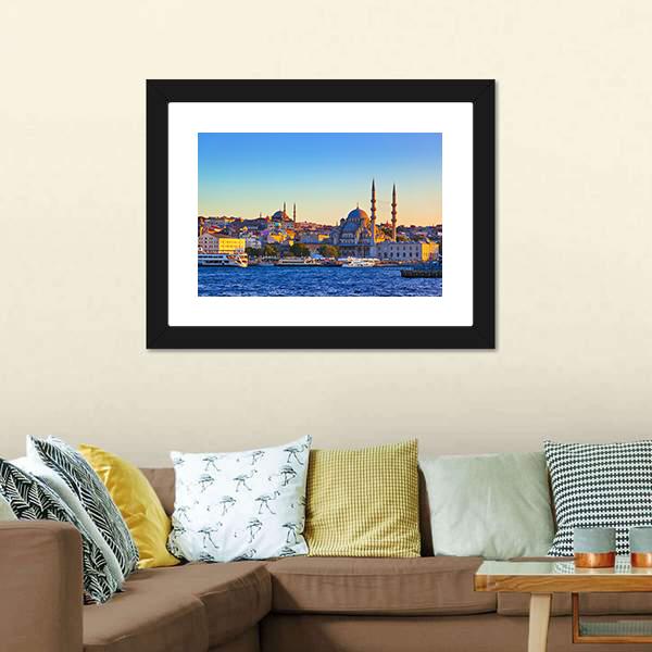 Istanbul Sunset Turkey Canvas Wall Art-3 Horizontal-Gallery Wrap-25" x 16"-Tiaracle