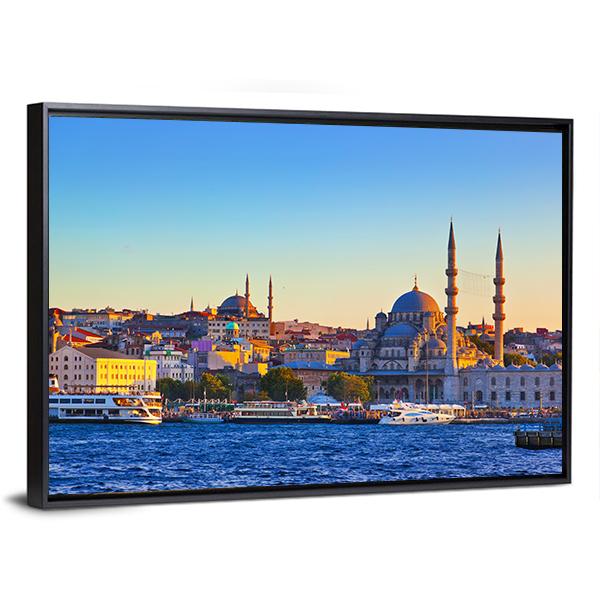 Istanbul Sunset Turkey Canvas Wall Art-5 Horizontal-Gallery Wrap-22" x 12"-Tiaracle