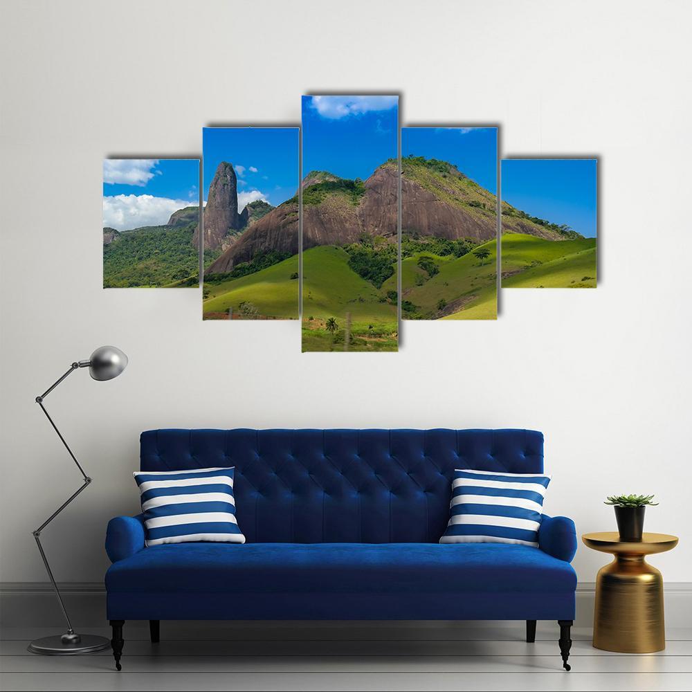 Itabira Peak In Brazil's Countryside Canvas Wall Art-5 Star-Gallery Wrap-62" x 32"-Tiaracle