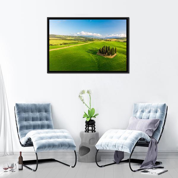 Italian Cypresses Tuscany Canvas Wall Art-3 Horizontal-Gallery Wrap-25" x 16"-Tiaracle