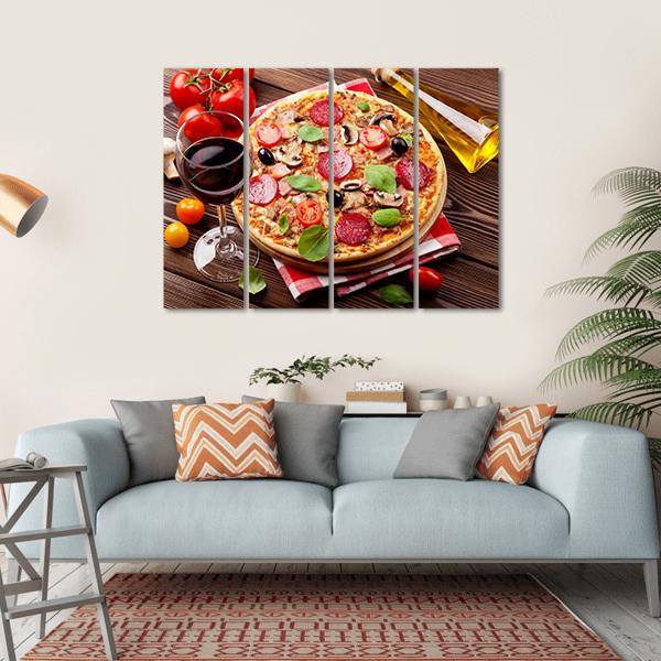 Italian Pizza Canvas Wall Art-4 Horizontal-Gallery Wrap-34" x 24"-Tiaracle
