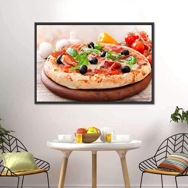 Italian Pizza Canvas Wall Art-3 Horizontal-Gallery Wrap-25" x 16"-Tiaracle
