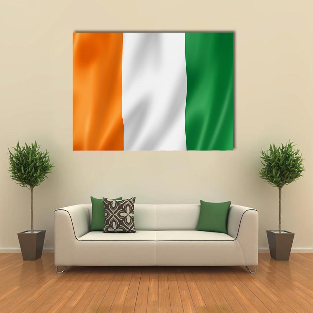 Ivory Coast Flag Canvas Wall Art-1 Piece-Gallery Wrap-36" x 24"-Tiaracle
