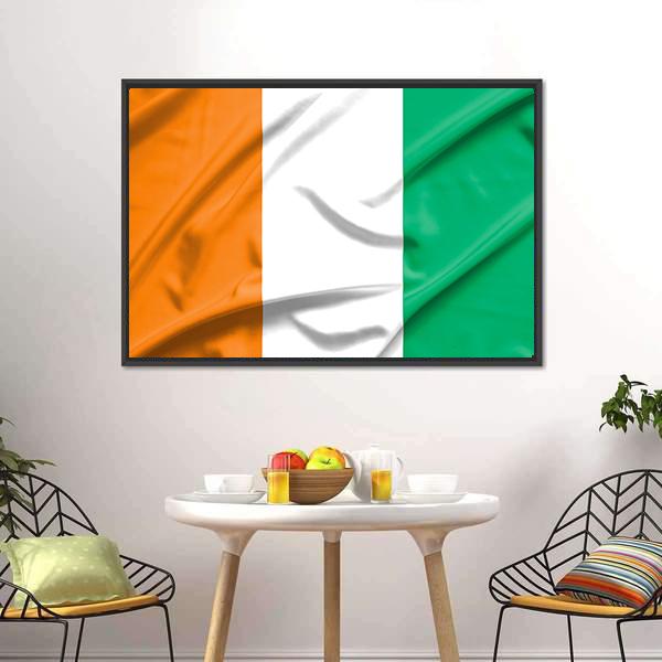 Ivory Coast Flag Canvas Wall Art-3 Horizontal-Gallery Wrap-25" x 16"-Tiaracle
