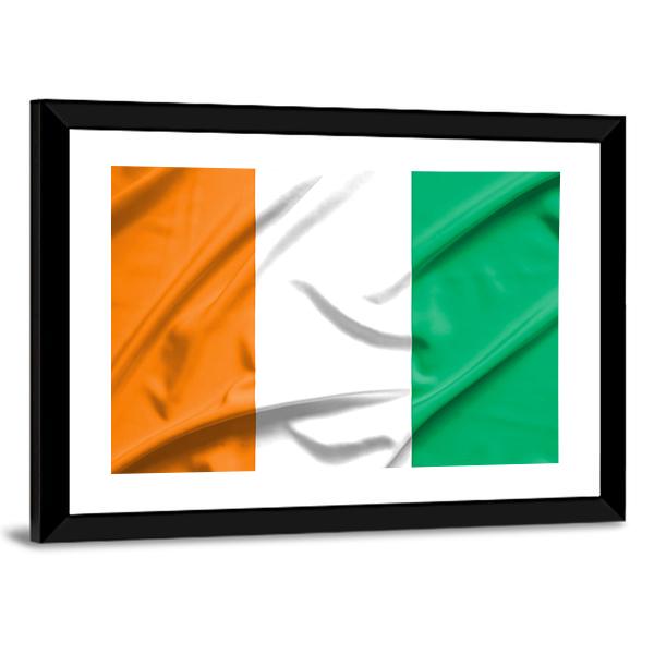 Ivory Coast Flag Canvas Wall Art-5 Horizontal-Gallery Wrap-22" x 12"-Tiaracle