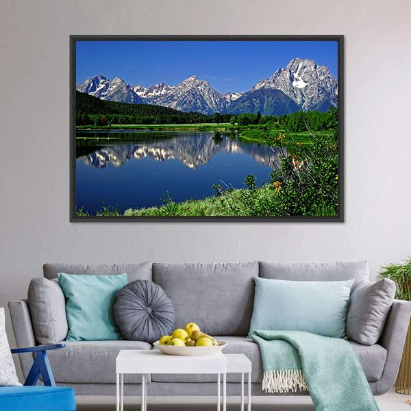 Jackson Lake Canvas Wall Art-5 Horizontal-Gallery Wrap-22" x 12"-Tiaracle