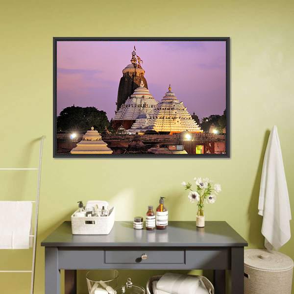 Jagannath Temple In India Canvas Wall Art-1 Piece-Floating Frame-24" x 16"-Tiaracle
