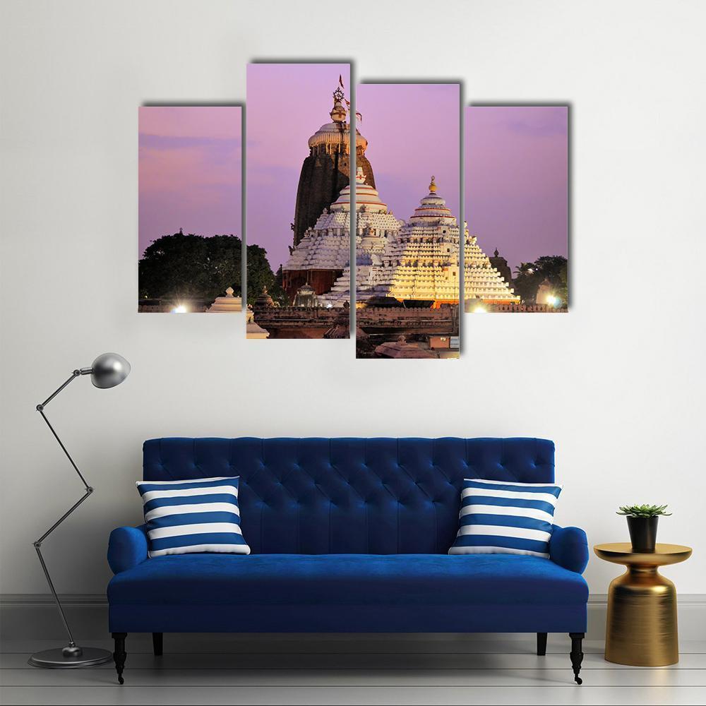 Jagannath Temple In India Canvas Wall Art-4 Pop-Gallery Wrap-50" x 32"-Tiaracle