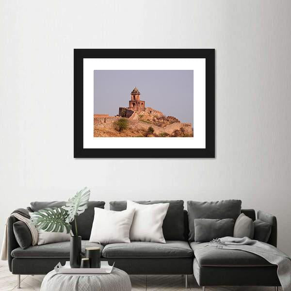 Jaigarh Fort Near Jaipur India Canvas Wall Art-1 Piece-Framed Print-20" x 16"-Tiaracle