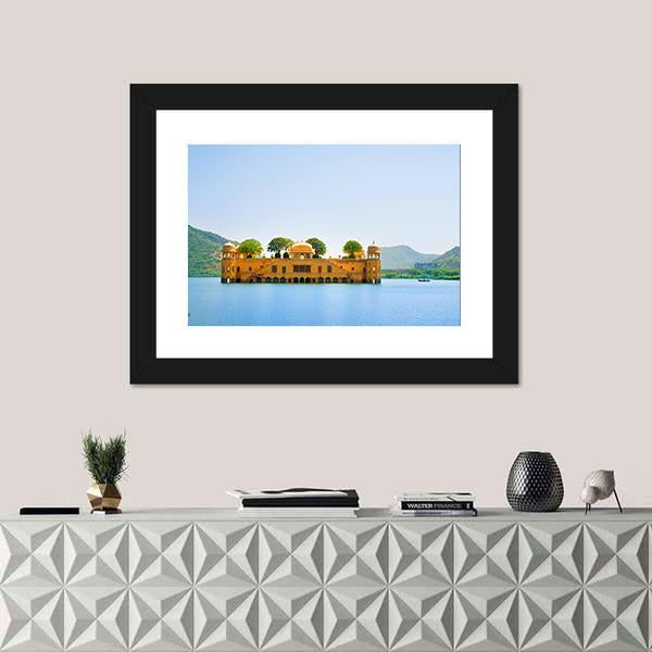 Jal Mahal Panoramic Canvas Wall Art-1 Piece-36" x 12"-Tiaracle