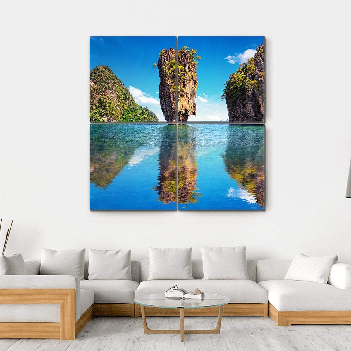 James Bond Island Thailand Canvas Wall Art-4 Square-Gallery Wrap-17" x 17"-Tiaracle