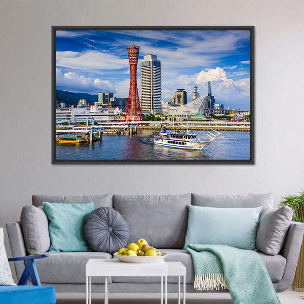 Japan City Skyline Vertical Canvas Wall Art-3 Vertical-Gallery Wrap-12" x 25"-Tiaracle
