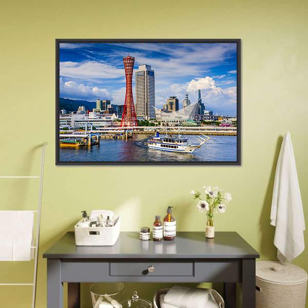 Japan City Skyline Vertical Canvas Wall Art-3 Vertical-Gallery Wrap-12" x 25"-Tiaracle