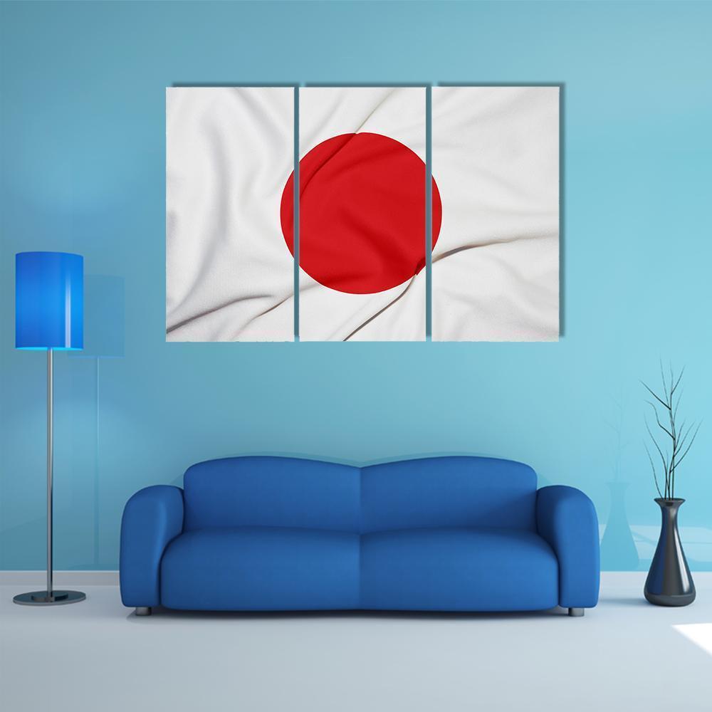Japan Flag Canvas Wall Art-3 Horizontal-Gallery Wrap-37" x 24"-Tiaracle