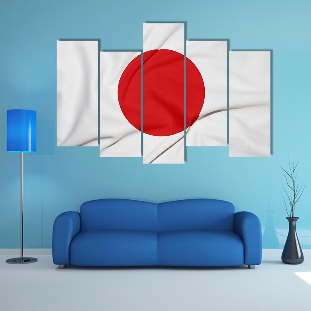 Japan Flag Canvas Wall Art-5 Pop-Gallery Wrap-47" x 32"-Tiaracle