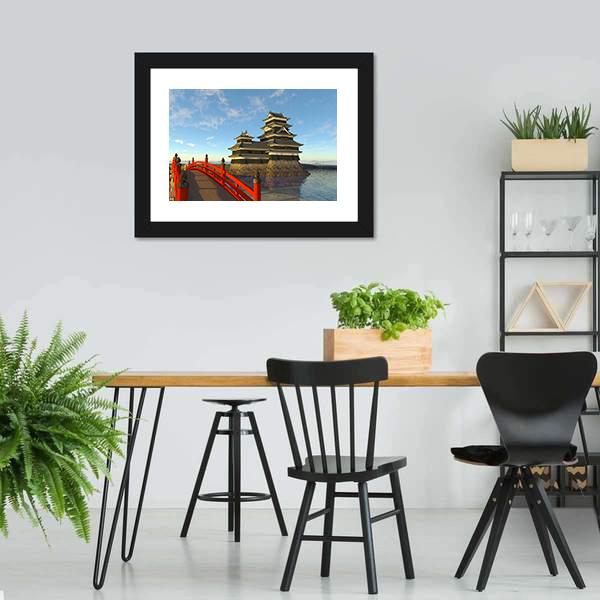 Japanese Castle Canvas Wall Art-3 Horizontal-Gallery Wrap-25" x 16"-Tiaracle