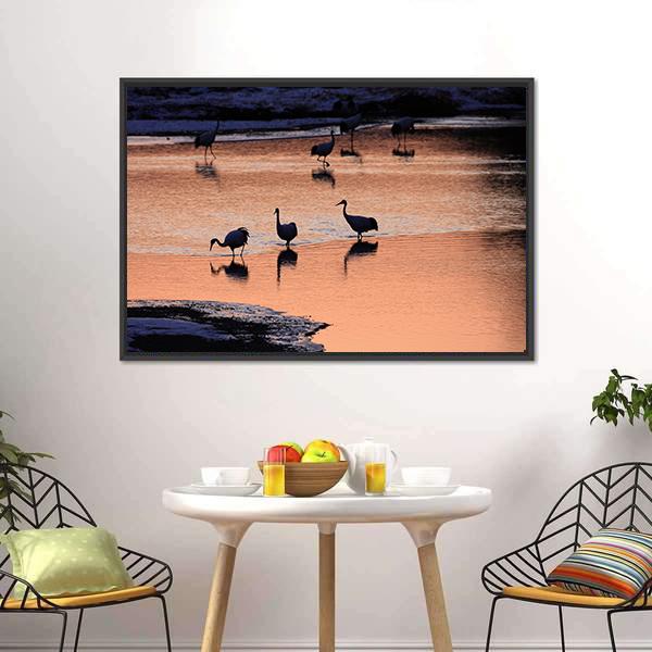 Japanese Crane Canvas Wall Art-3 Horizontal-Gallery Wrap-25" x 16"-Tiaracle