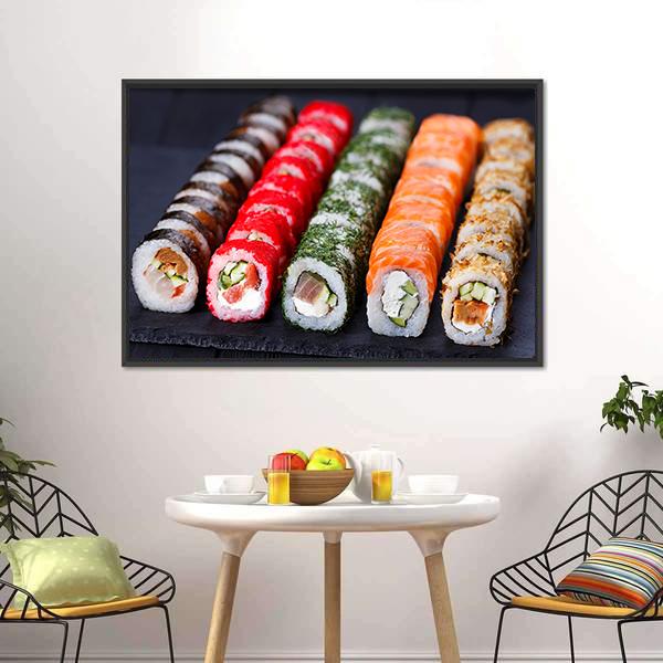 Japanese Cuisine Canvas Wall Art-3 Horizontal-Gallery Wrap-25" x 16"-Tiaracle