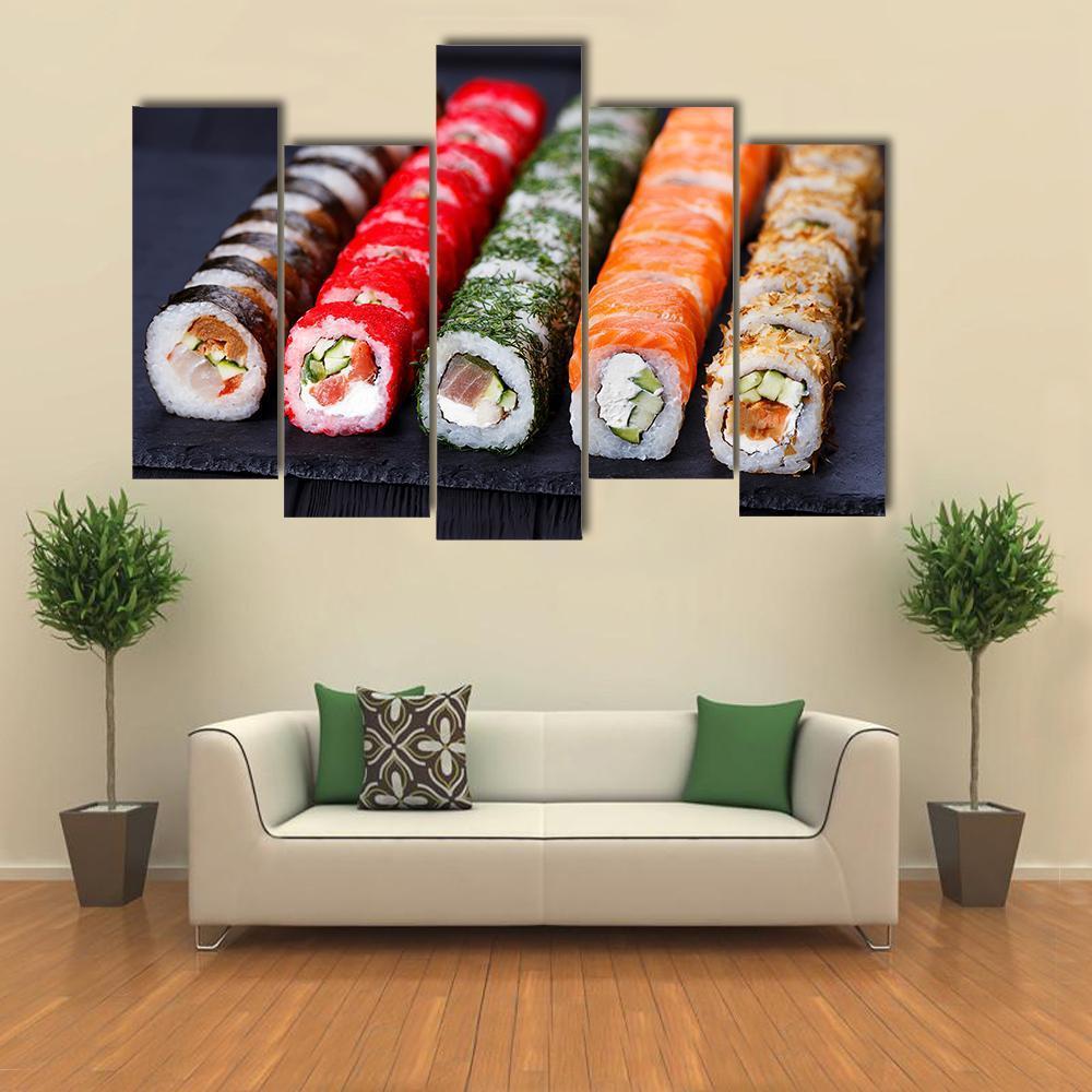 Japanese Cuisine Canvas Wall Art-5 Pop-Gallery Wrap-47" x 32"-Tiaracle