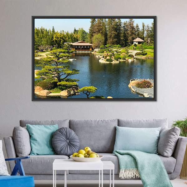 Japanese Garden Canvas Wall Art-3 Horizontal-Gallery Wrap-25" x 16"-Tiaracle