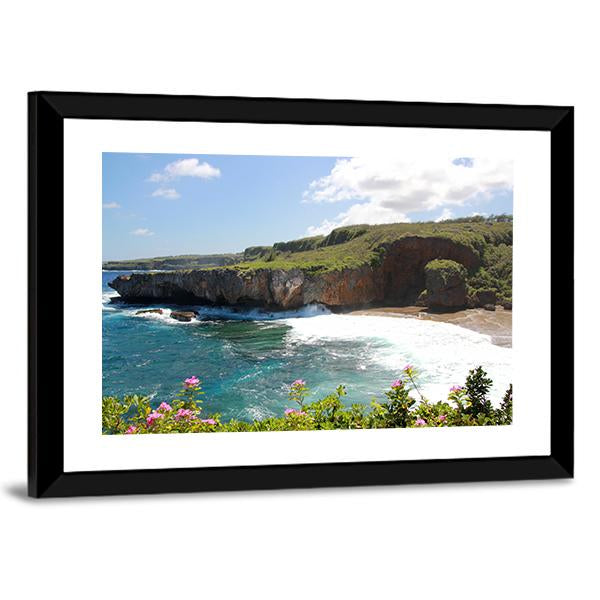 Jeffrey Beach In Saipan Canvas Wall Art-3 Horizontal-Gallery Wrap-25" x 16"-Tiaracle