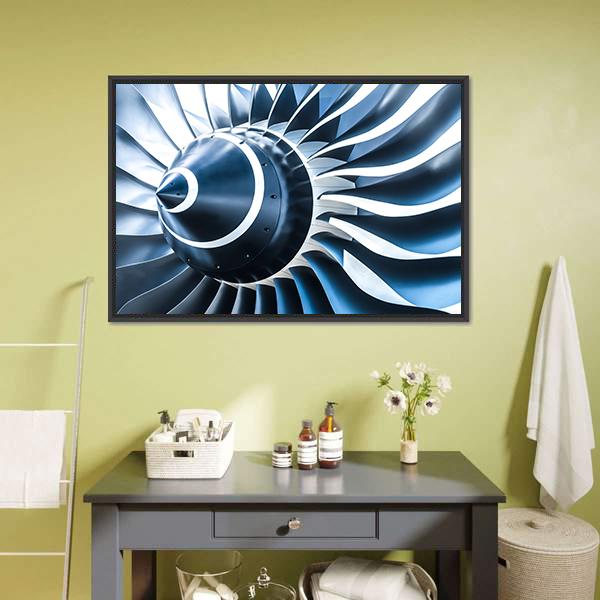 Jet Engine Blades Closeup Canvas Wall Art-5 Horizontal-Gallery Wrap-22" x 12"-Tiaracle