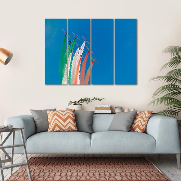 Jets Making Indian Flag Canvas Wall Art-4 Horizontal-Gallery Wrap-34" x 24"-Tiaracle