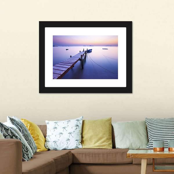 Jetty Along The Coast Canvas Wall Art-5 Horizontal-Gallery Wrap-22" x 12"-Tiaracle