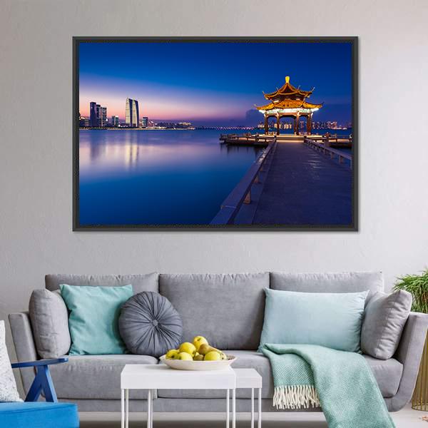 Jinji Lake China Canvas Wall Art-5 Horizontal-Gallery Wrap-22" x 12"-Tiaracle