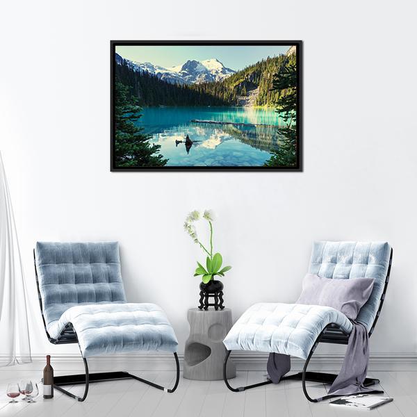 Joffre Lake In Canada Canvas Wall Art-5 Horizontal-Gallery Wrap-22" x 12"-Tiaracle