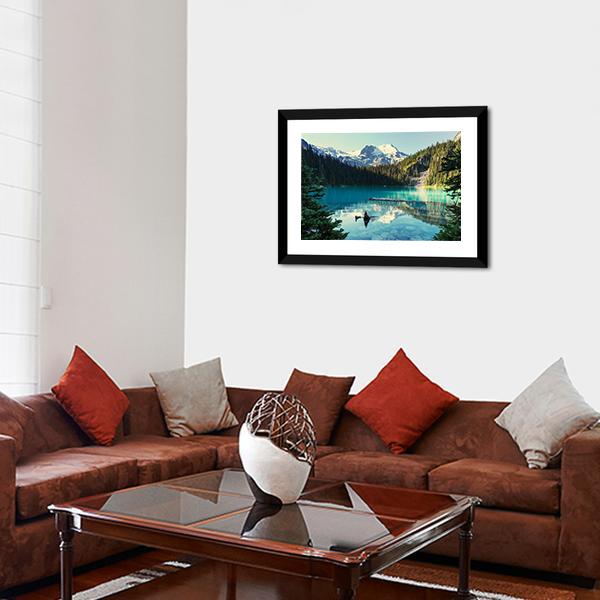 Joffre Lake In Canada Canvas Wall Art-5 Horizontal-Gallery Wrap-22" x 12"-Tiaracle